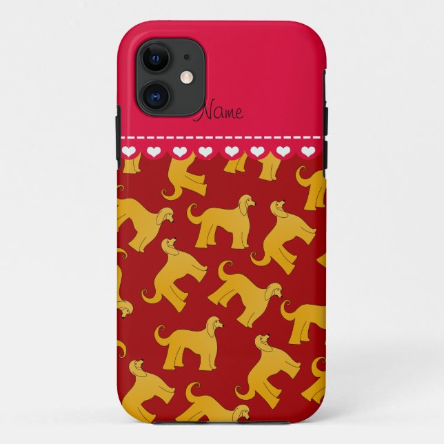 Coques Case-Mate iPhone Nom personnalisé rouge afghan chien de chien (Dos)