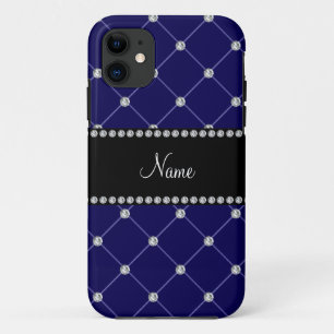 Etui iPhone Case-Mate Nom personnalisé royal bleu diamants tuft