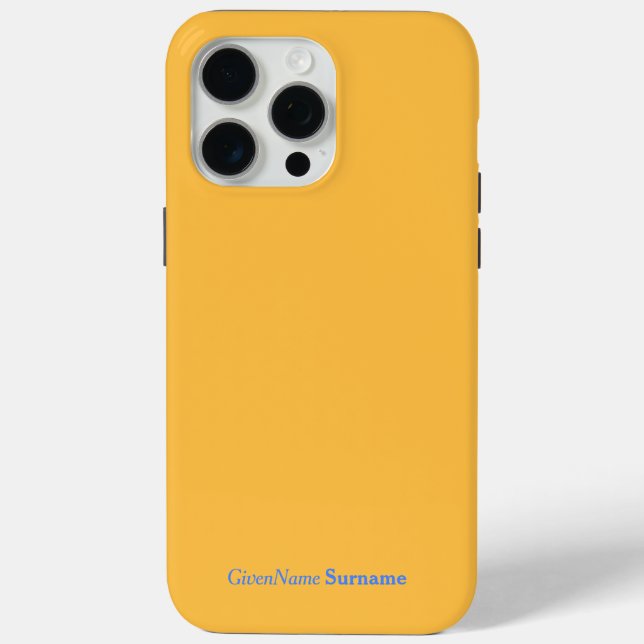 Coques Case-Mate iPhone Nom personnalisé safran Mango jaune bleu (Verso)