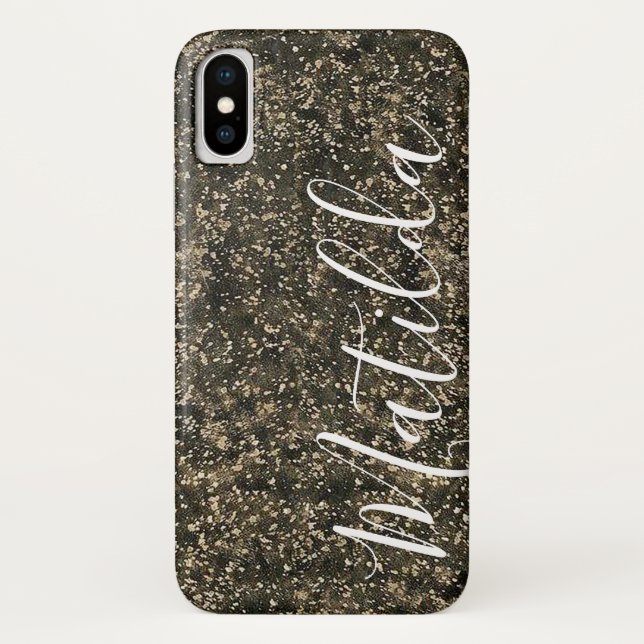 Coques Case-Mate iPhone Nom personnalisé script cuir (Dos)