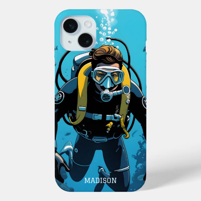 Coques Case-Mate iPhone Nom personnalisé Scuba Diver (Verso)