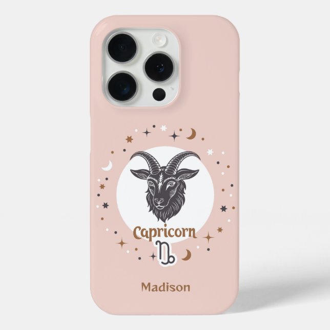 Coques Case-Mate iPhone Nom personnalisé SIGNE Zodiaque Capricorne (Verso)