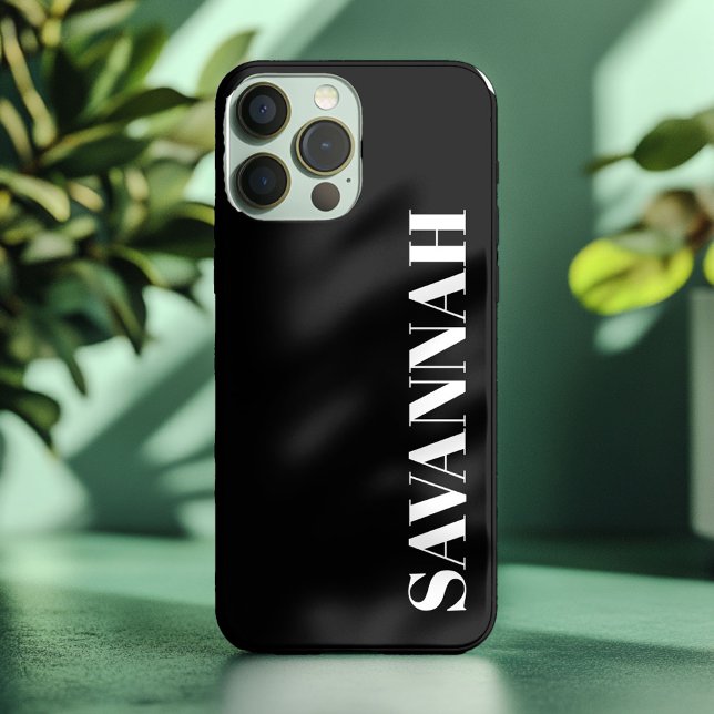 Coques Case-Mate iPhone Nom personnalisé simple noir  (Créateur téléchargé)