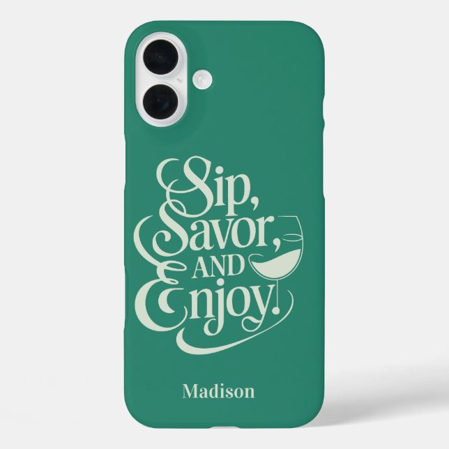 Coques Case-Mate iPhone Nom Personnalisé Sip, Savourer, Savourer Du Vin (Verso)