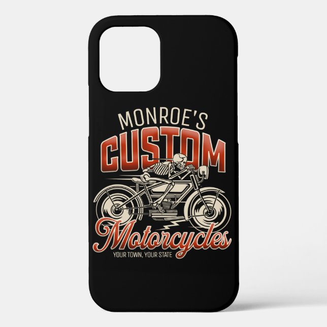 Coques Case-Mate iPhone Nom personnalisé Skeleton Motorcycle Boutique (Verso)