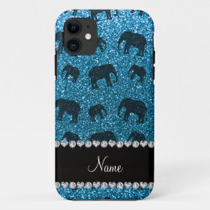 Coque Case-Mate iPhone Nom personnalisé sky bleu parties scintillant élép