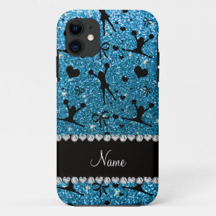 Etui iPhone Case-Mate Nom personnalisé sky blue parties scintillant chew