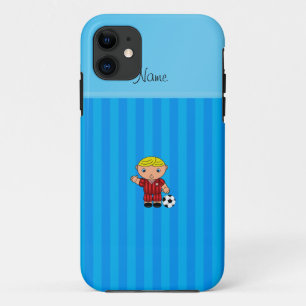 Case-Mate iPhone Case Nom personnalisé soccer joueur ciel bandes bleues