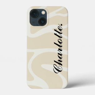 Case-Mate iPhone Case Nom personnalisé sur motif organique simple beige