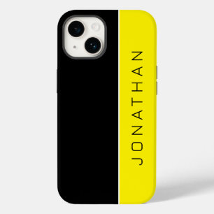 Coque Case-Mate iPhone Nom personnalisé sur Simple Modern Black   jaune