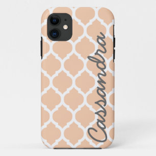 Etui iPhone Case-Mate Nom personnalisé sur Trellis marocain rose