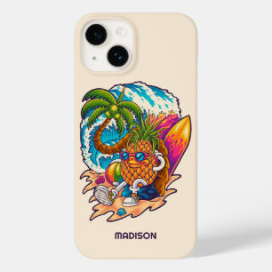 Coque Case-Mate iPhone Nom personnalisé Surfing Pineapple