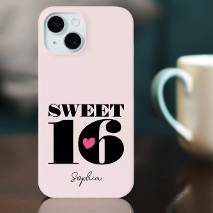 Coque Case-Mate iPhone Nom personnalisé Sweet 16 Anniversaire Rétro Rose