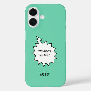 Coque Pour iPhone 16 Nom personnalisé, texte et couleur bulle de hurlem