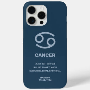 Coque Case-Mate iPhone Nom personnalisé / Texte Zodiaque Signal Cancer