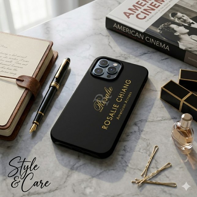 Coques Case-Mate iPhone Nom personnalisé & titre avec monogramme (Custom Name & Title with Monogram iPhone 13 Pro Max Case)