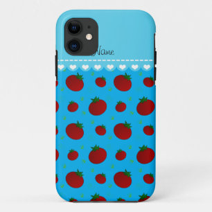 Coque Case-Mate Pour iPhone Nom personnalisé tomates bleu ciel rouge