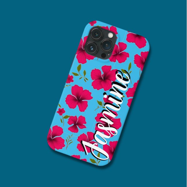 Coques Case-Mate iPhone Nom personnalisé Tropical Bold Flower - Téléphone  (Tropical  print name phone  case)