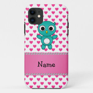 Case-Mate iPhone Case Nom personnalisé turquoise hibou rose étoiles