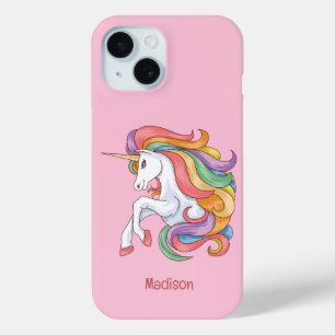 Coque Case-Mate iPhone Nom personnalisé Unicorne colorée