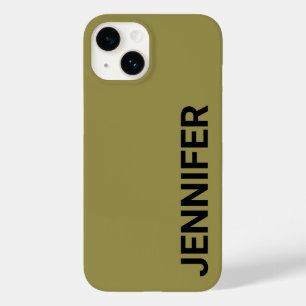 Coque Case-Mate iPhone Nom personnalisé vert décalé solide
