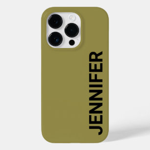 Coque Case-Mate iPhone Nom personnalisé vert décalé solide