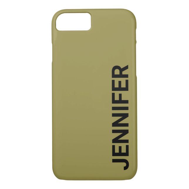 Coques Case-Mate iPhone Nom personnalisé vert décalé solide (Dos)
