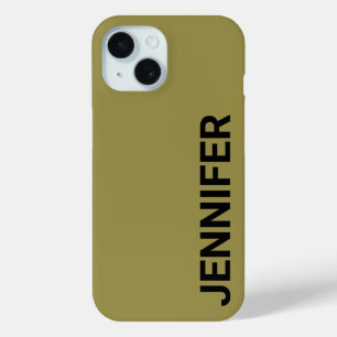 Coque Case-Mate iPhone Nom personnalisé vert décalé solide