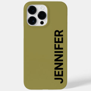 Coque Case-Mate iPhone Nom personnalisé vert décalé solide