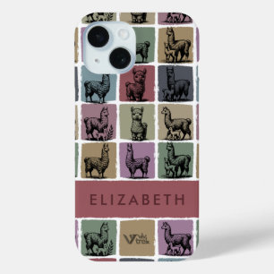 Coque Case-Mate iPhone Nom personnalisé Vintage Llama Alpaca Floral Perso