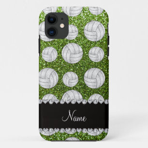 Coques Pour iPhone Nom personnalisé volleyballs de parties scintillan