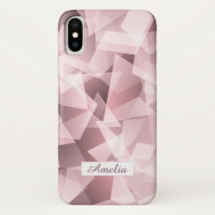 Case-Mate iPhone Case Nom rose élégant Motif géométrique polygonal