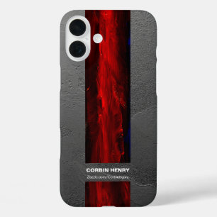 Coque Pour iPhone 16 Plus Nom Rouge Abstrait Texturé Résistant
