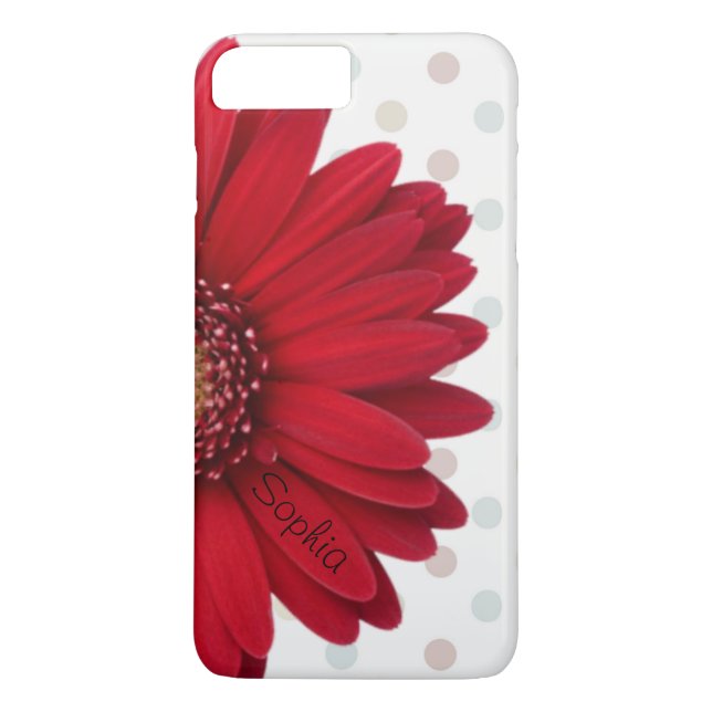 Coques Case-Mate iPhone Nom rouge de coutume de marguerite de point de (Dos)