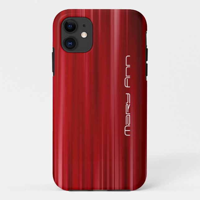 Coques Case-Mate iPhone Nom rouge élégant de coutume de texture (Dos)