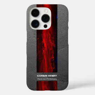 Coque iPhone 16 Pro Nom Rouge Texturé Abstrait