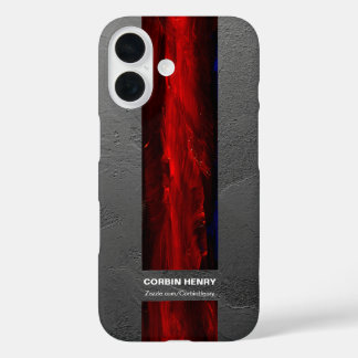 Coque Pour iPhone 16 Nom Rouge Texturé Abstrait