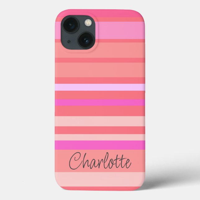 Coques Case-Mate iPhone Nom | Script à bande rose (Verso)