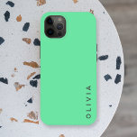 Case-Mate iPhone Case Nom simple | Bloc de couleur minimaliste vert à la<br><div class="desc">Une coque simple et élégante avec un moderne bloc de couleur uni style uni dans un vert menthe ludique et lumineux. Votre nom, vos initiales ou mot favori dans la typographie moderne de bloc en noir tendance que vous pouvez facilement personnaliser pour vous-même ou comme un cadeau spécial pour un...</div>