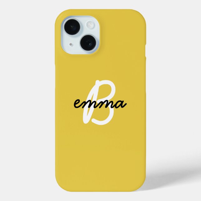 Coques Case-Mate iPhone Nom tendance | Mustard Jaune Moderne (Verso)