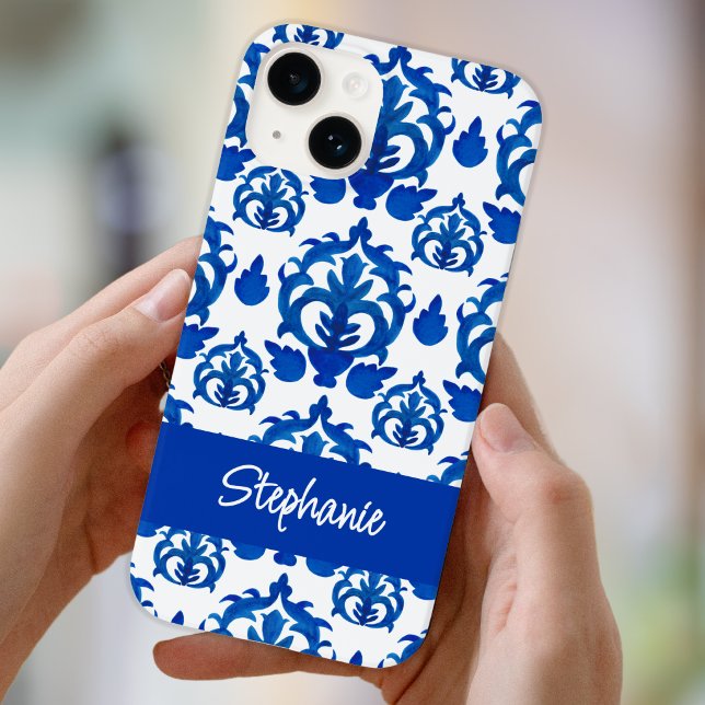 Coques Case-Mate iPhone Nom Toile de Jouy Bleue (Créateur téléchargé)