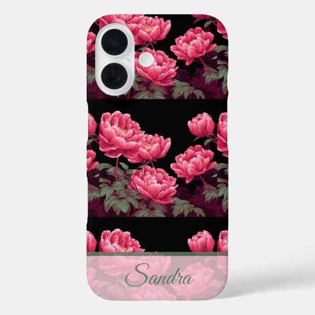 Coques Case-Mate iPhone Nom unique de pivoine pour une fête d'anniversaire (Verso)