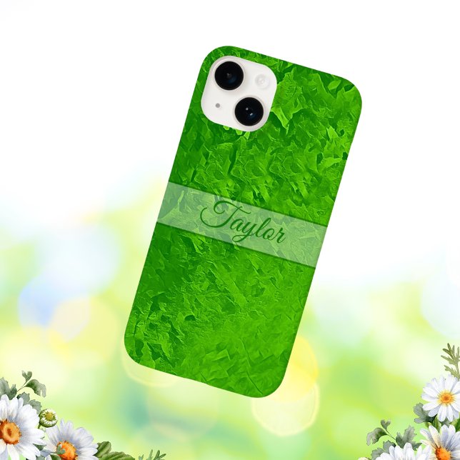 Coques Case-Mate iPhone Nom vert brillant personnalisé (Créateur téléchargé)