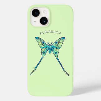 Coque Case-Mate iPhone Nom vert de l'insecte papillon Luna Moth