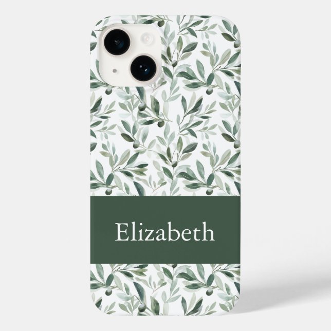Coques Case-Mate iPhone Nom vert sauge de la campagne française olive (Verso)