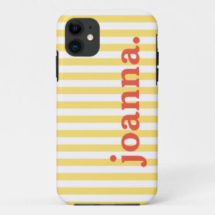 Case-Mate iPhone Case Nom / Vintage Classique Jaune & Blancs