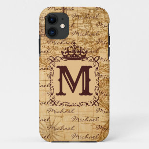 Case-Mate iPhone Case Nom Vintage de la Couronne royale Motif Beige