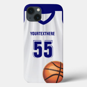 Coques Pour iPhone Nombre bleu de nom de robe de boule de panier