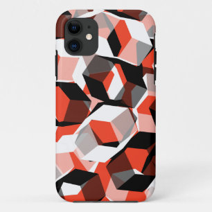 Case-Mate iPhone Case Nombreux hexagones aux parties décolorées, en roug