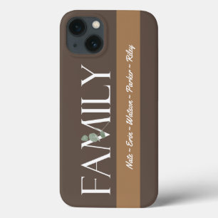 Case-Mate iPhone Case Noms de famille Brown à rayures minimes